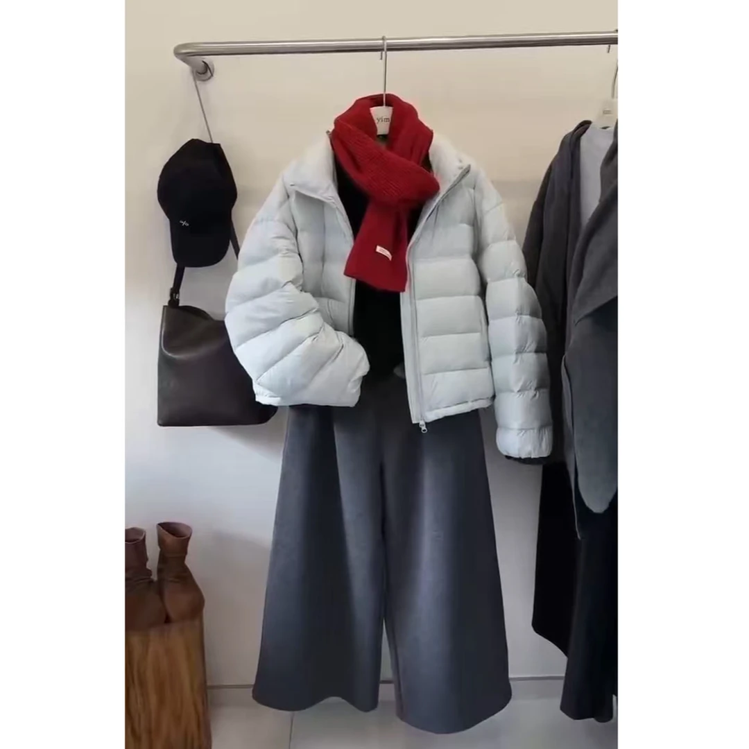 冬季搭配一整套时尚今年流行套装气质洋气棉服外套阔腿裤两件套