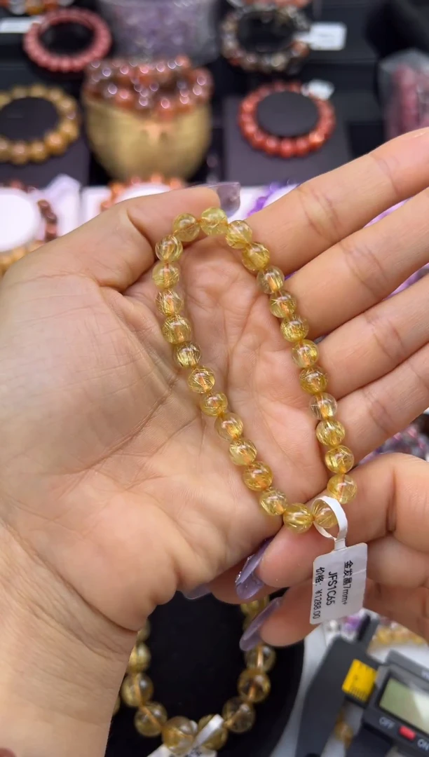 未镶嵌手串水晶金发晶7mm