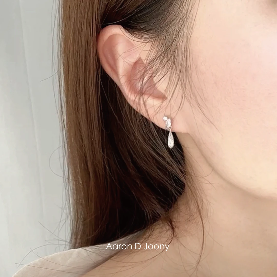 925银合成锆石耳饰 艾伦 水滴耀仪S925锆石耳饰 精致优雅气质E120