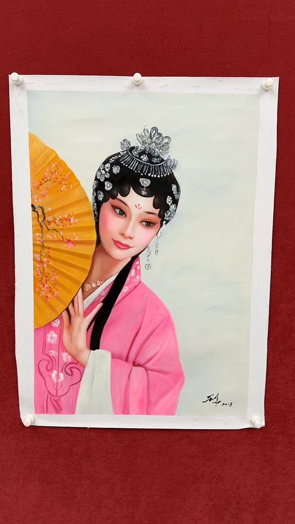 国画用****8刘用华油画90*60戏曲人物