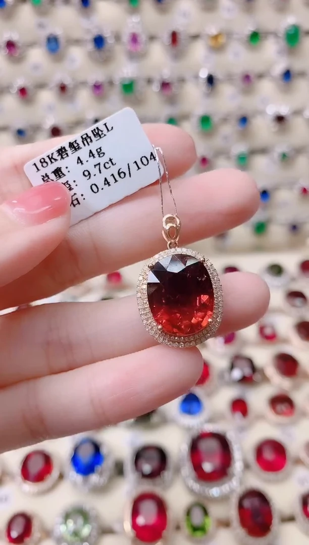 18K金镶嵌18K金吊坠碧玺1
