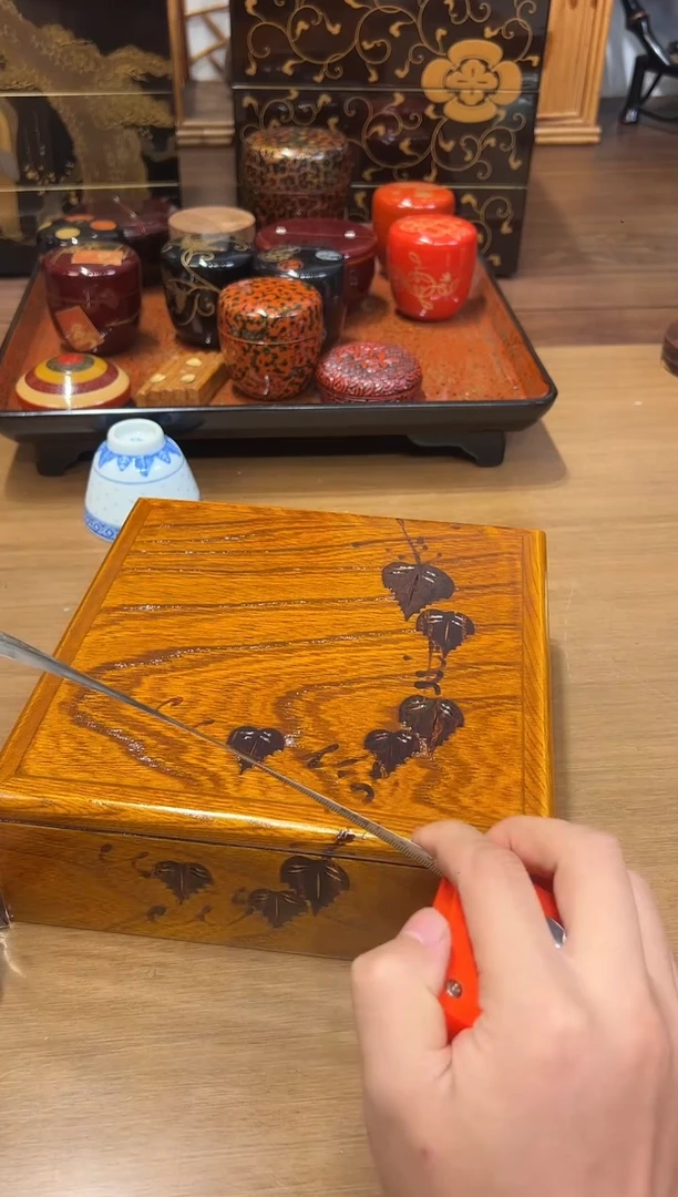榉木 拼樱皮 文盒