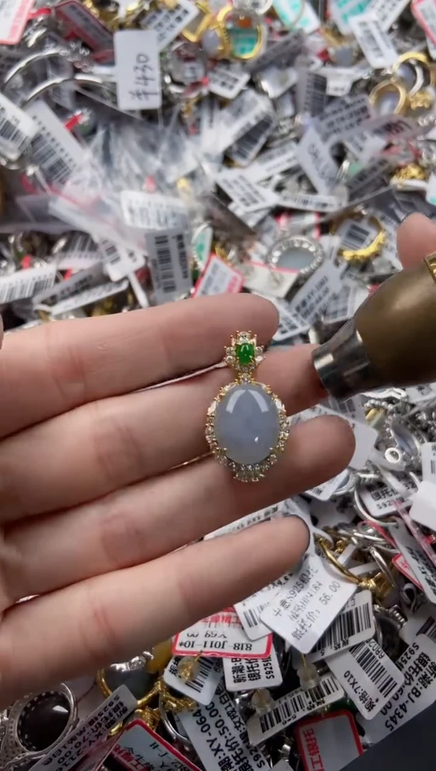 翡翠戒指银S925镶嵌9999----4