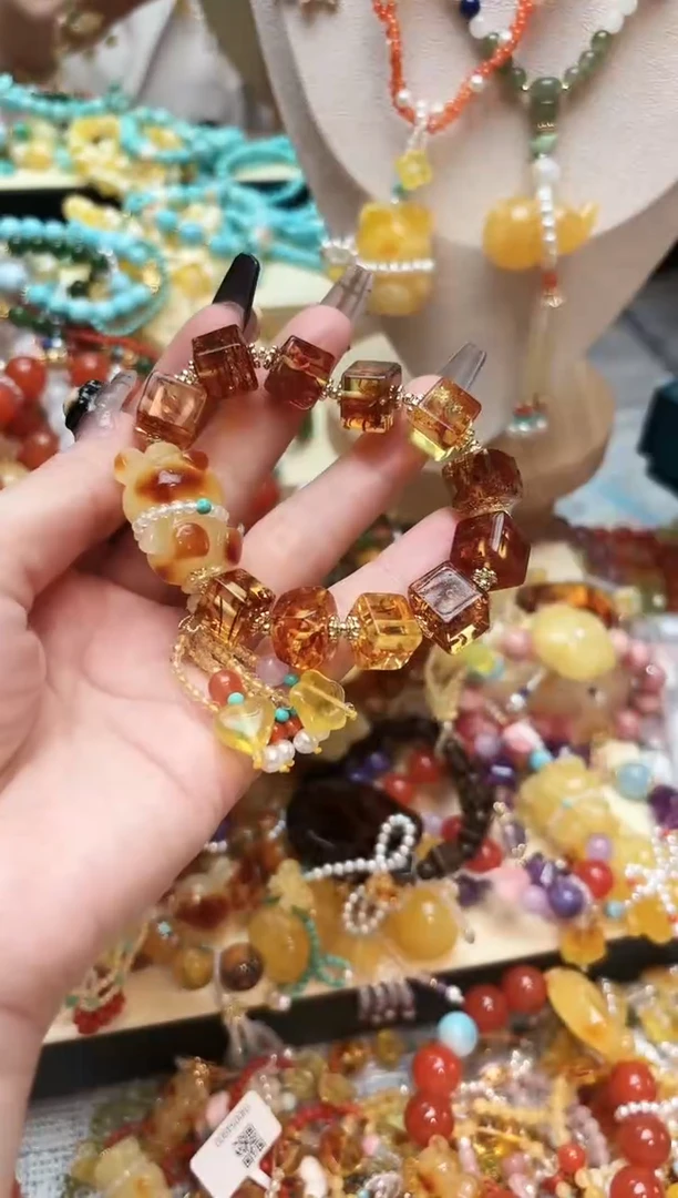 【闪购商品】琥珀手链未镶嵌2.2手工编织商品8