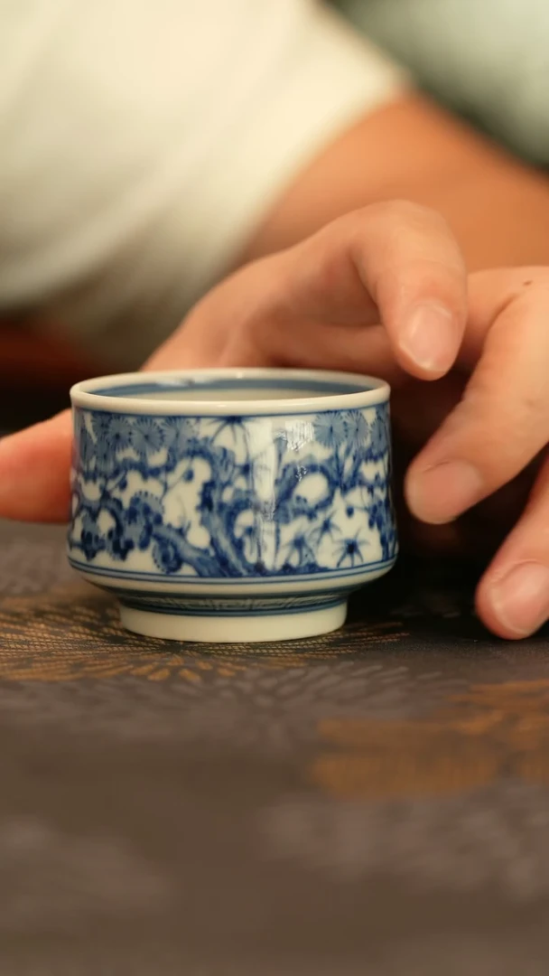 垂虹慕古青花松竹梅小杯