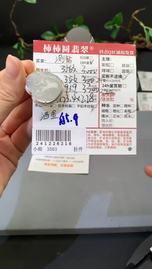 颈饰18K金镶嵌翡翠姐姐241226216