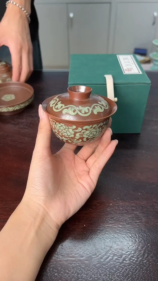 龙泉云间青瓷小米茶器