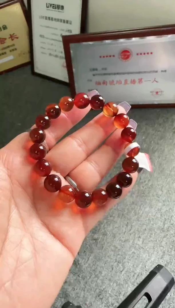 未镶嵌琥珀手串微瑕血珀灵草手串10mm