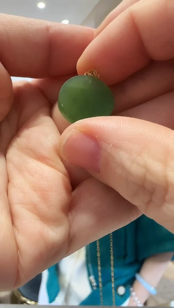 颈饰18K金镶嵌和田玉【43】