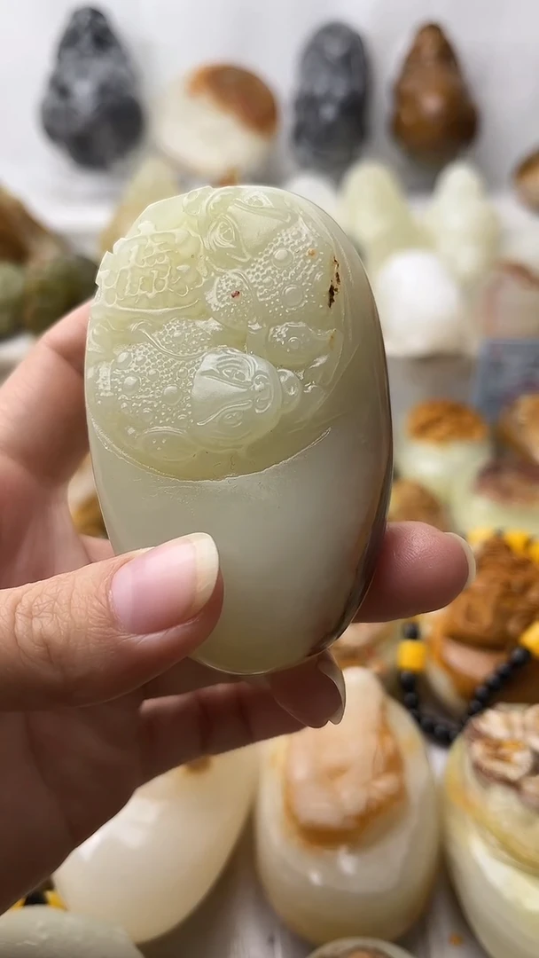 石材古青石棉纹正常不退换金蟾微瑕