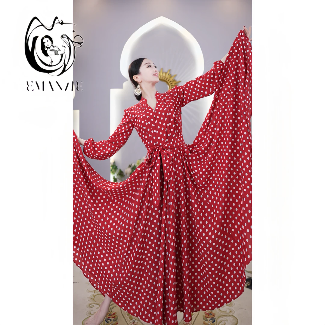 依曼之舞异域风情A6106大摆舞蹈修身百搭新疆舞服新款舞服女装