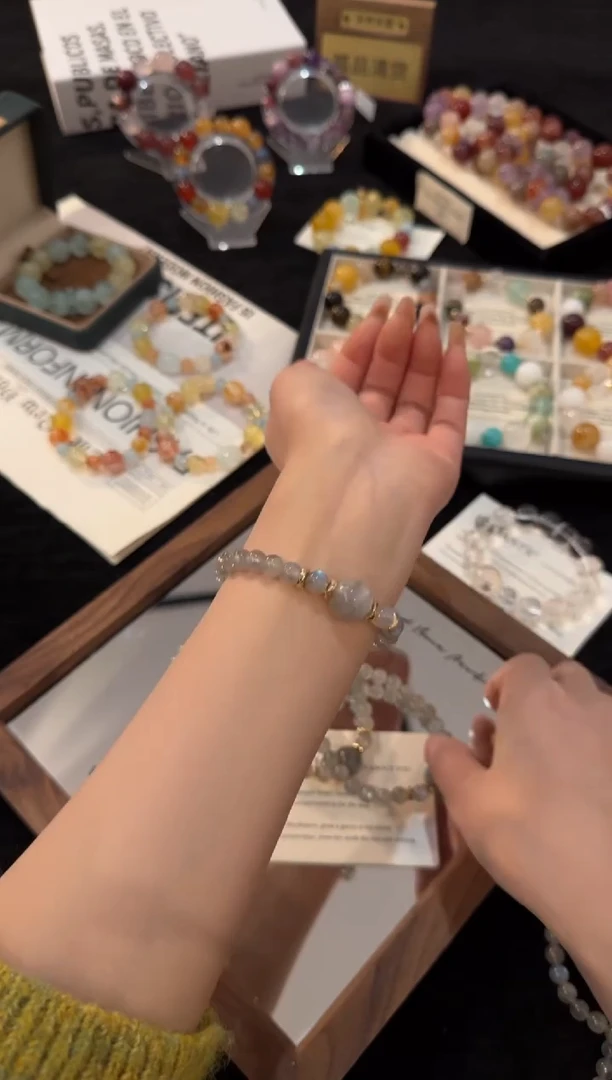 合金手链水晶灰月光x3335