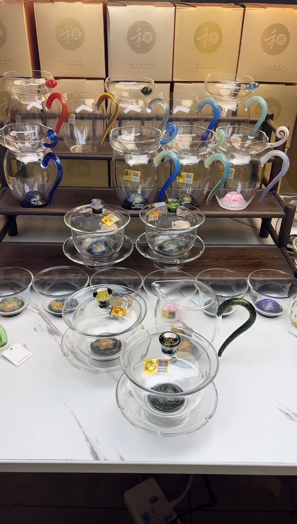 手工艺品玻璃心*禾器 芳韵盖碗1  怡然芳韵黑金1 普通盒