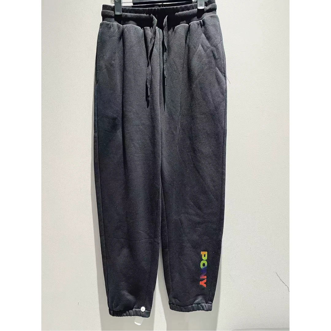 PONY彩色字母刺绣休闲卫裤舒适长裤时尚设计23M2KP03BK