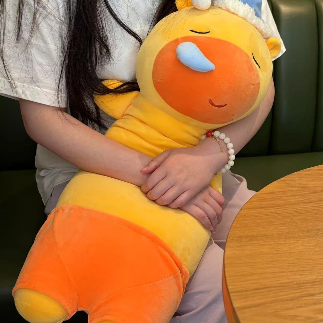 打呼噜噜水豚噜撸毛绒玩具卡通噜噜长条抱枕玩偶安抚公仔生日礼物