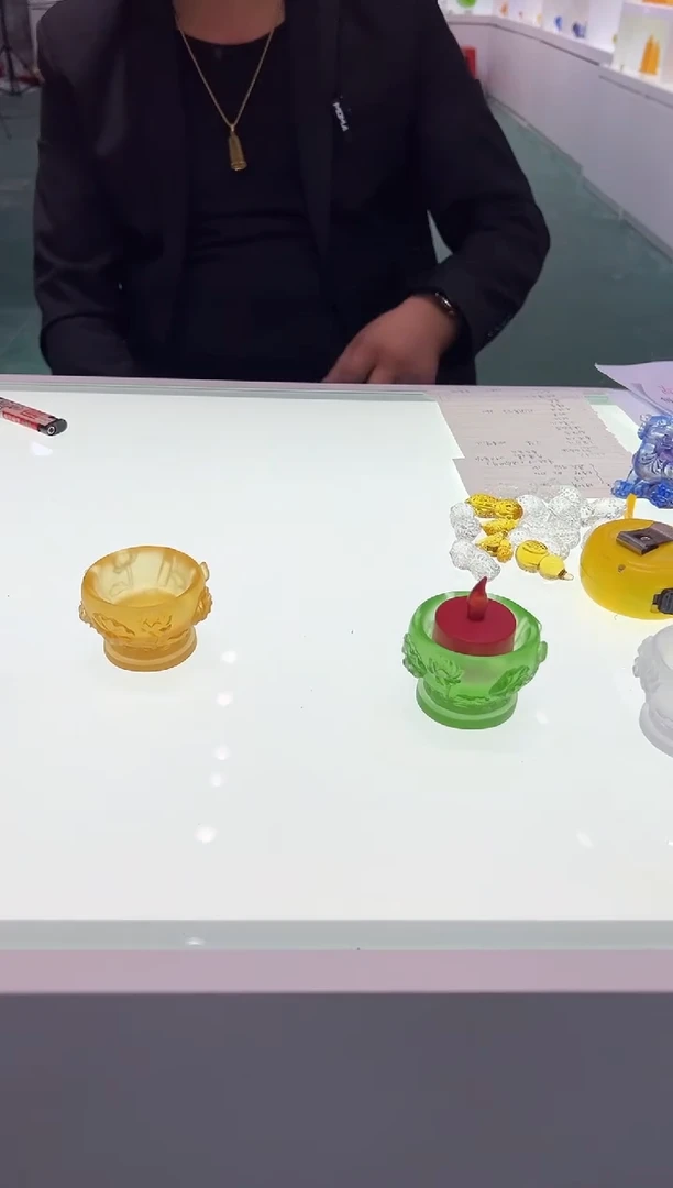 【闪购商品】泥塑古法琉璃烛台摆件