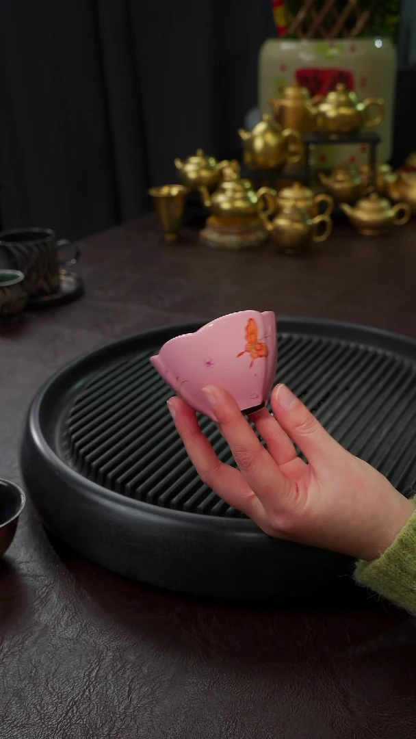 【闪购商品】杯【宜景窑桃夭粉蝶舞】白色杯子