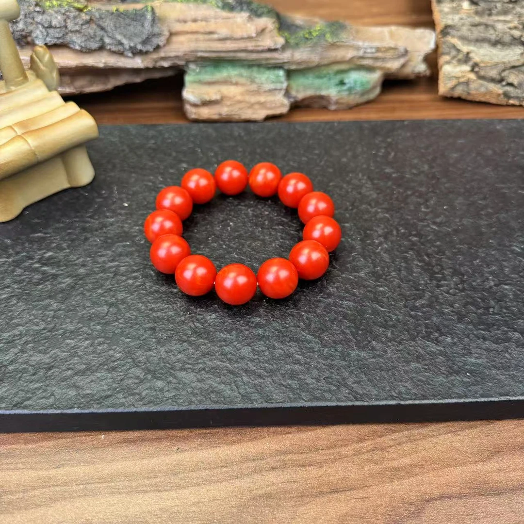 鸡油红蜜蜡手串SC068