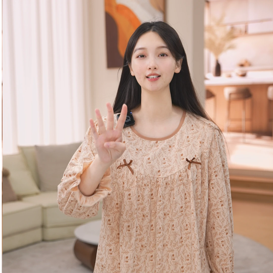 秋鹿绒樱浅眠棉氨印花长袖长裤甜美春秋季女套