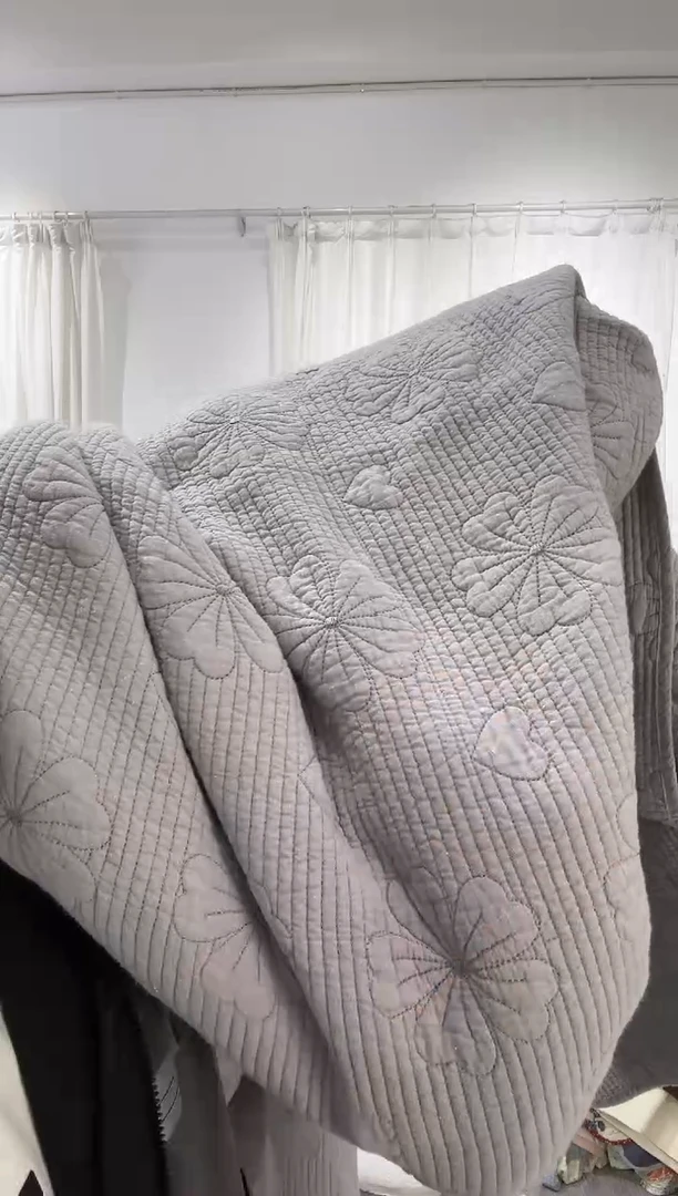 棉250*270纯棉床盖60号无瑕