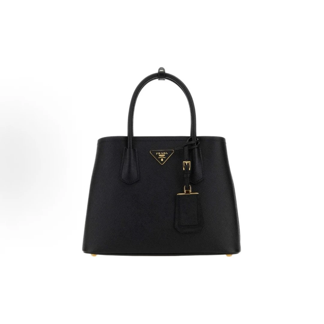 99新 Prada/普拉达 思斯专属 普拉达黑金托特中号 THWY239