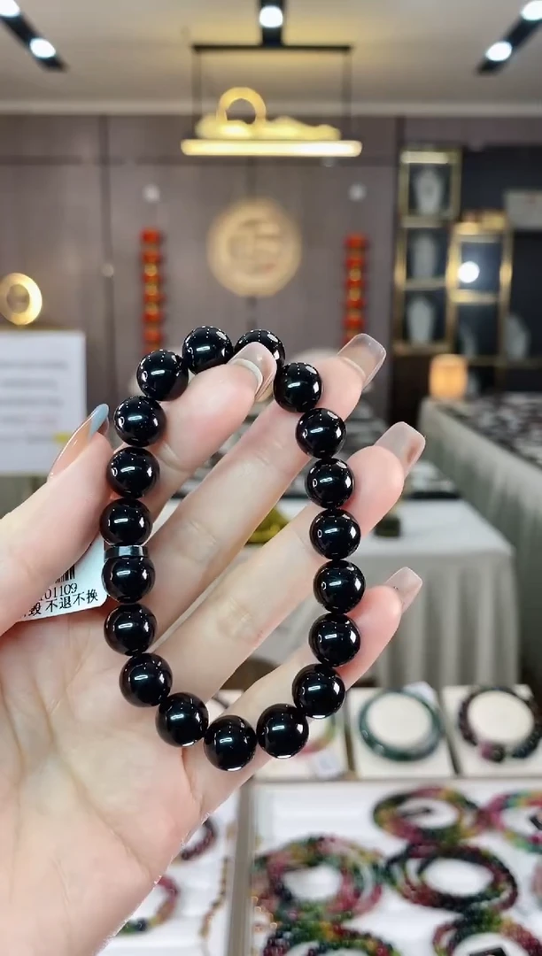 【闪购商品】碧玺单圈手串10mm+未镶嵌一物一证dan