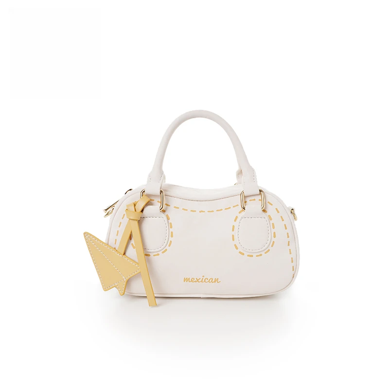 Mexican/稻草人2025初春新款时尚简约风单肩斜挎枕头保龄球包