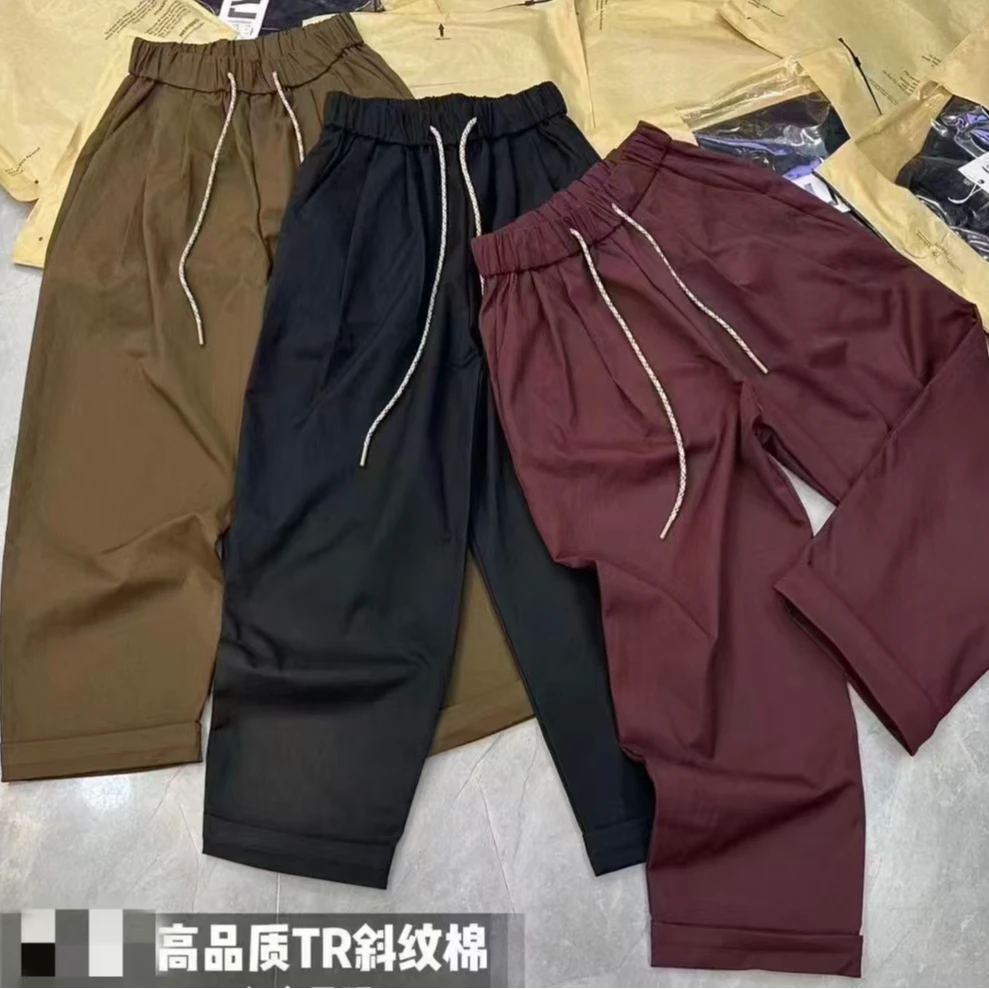 春季新款萝卜裤时尚松紧腰百搭显瘦九分休闲裤