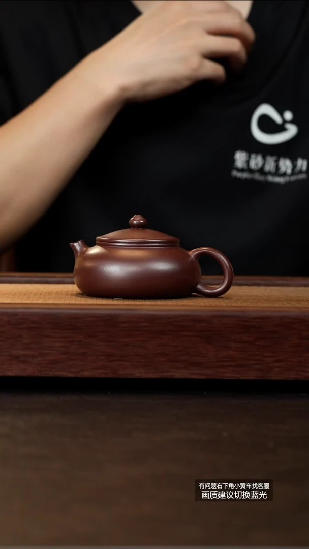 茶壶紫砂原矿紫红泥寒江寒江