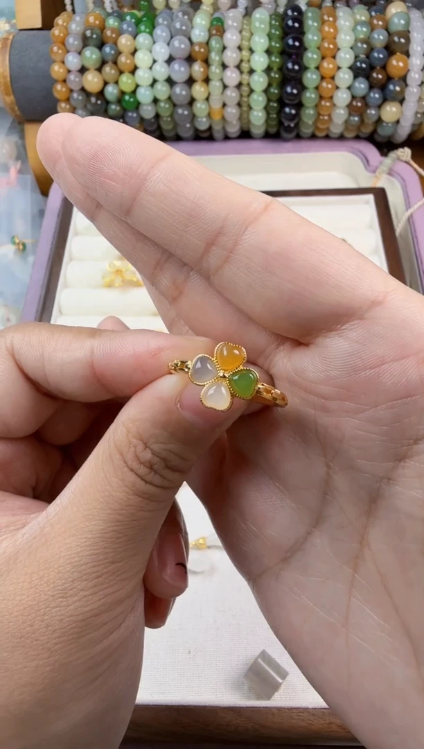 银S925镶嵌和田玉耳饰丫*戒指