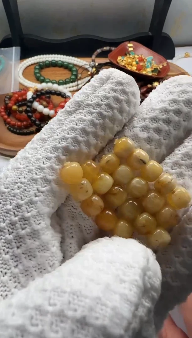 裸石蜜蜡未镶嵌蜜蜡连珠