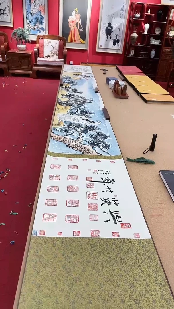 国画与英共舞5米手卷