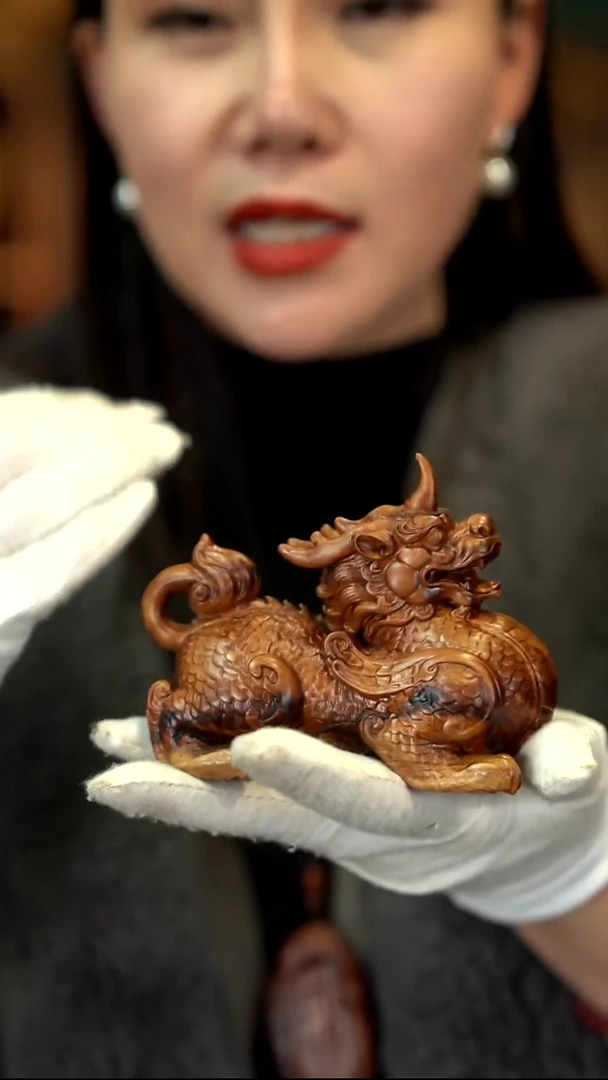 木雷击枣木貔貅摆件