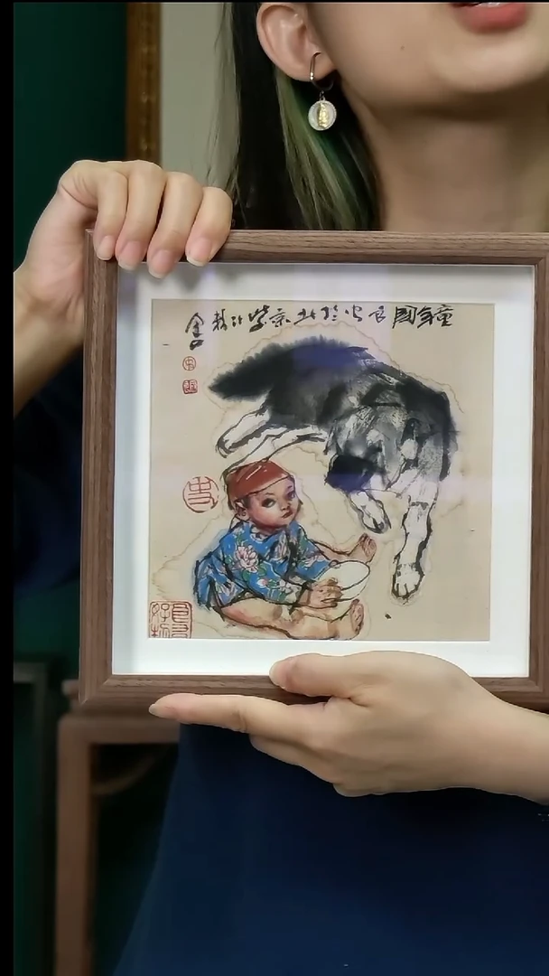 绘画《狗》生肖摆台