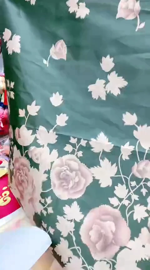 棉墨绿色大花防雨绸45*45