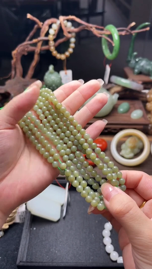 和田玉未镶嵌项链108卡6吐拉牧场 多样性发一