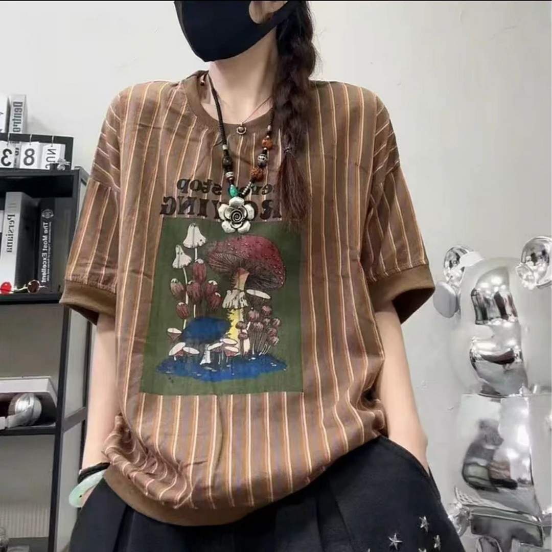 12329新款夏季减龄气质百搭休闲短袖T恤