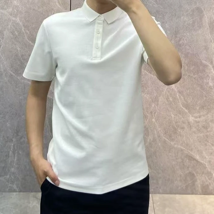 标准简约Polo衫短袖薄款时尚免烫夏季白色男装t恤百搭纯色
