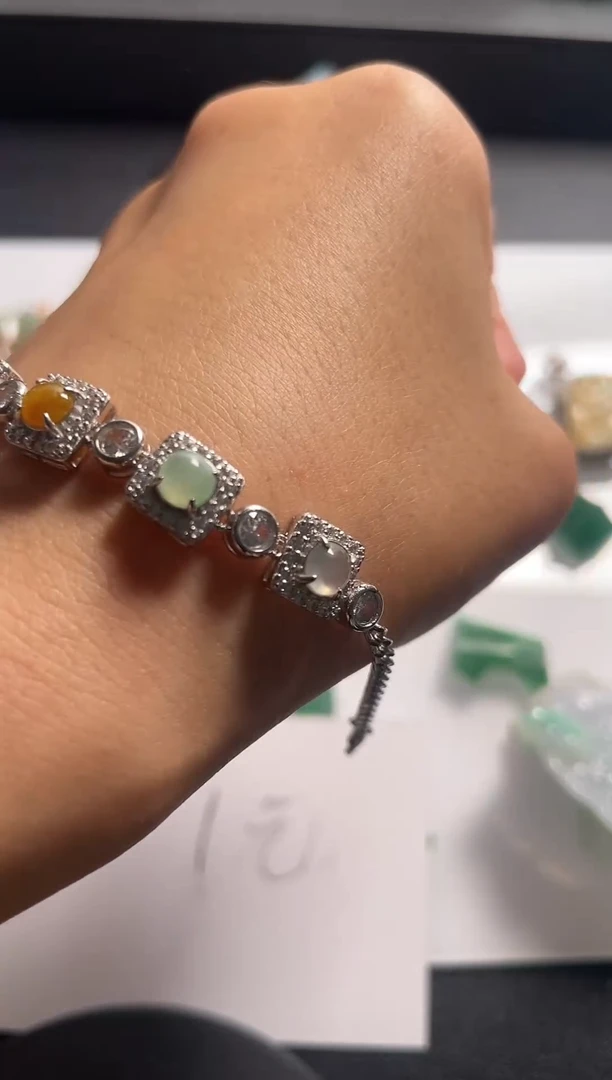 合金手链翡翠天然A货翡翠