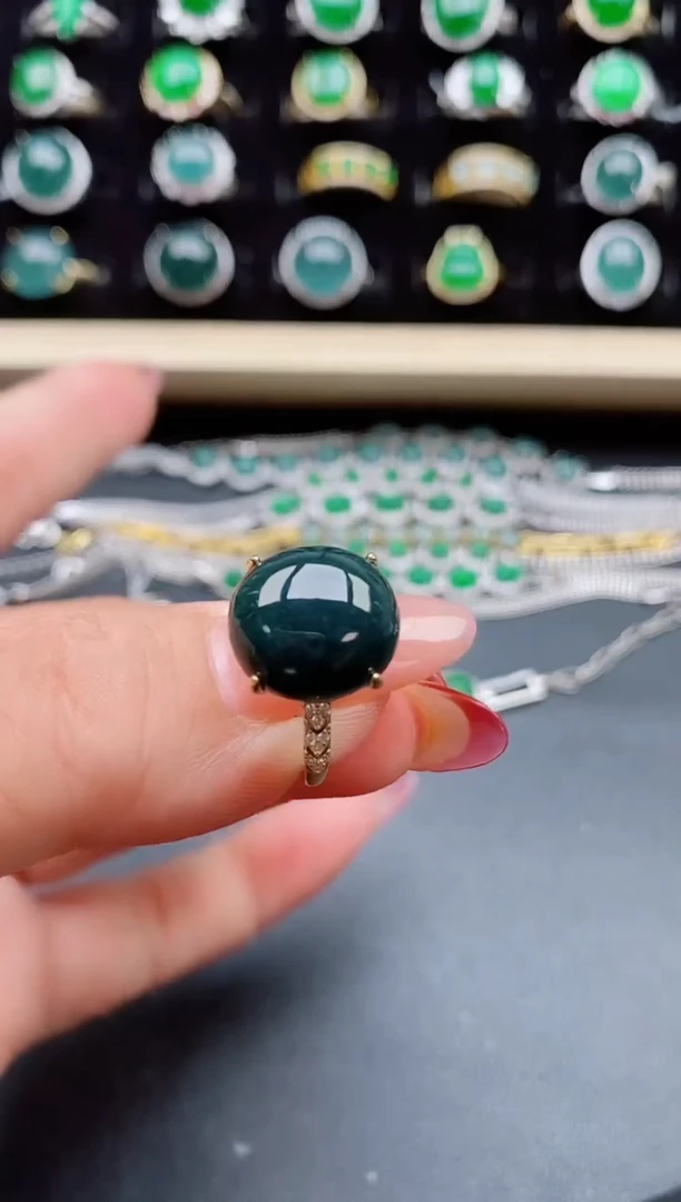 【闪购商品】翡翠戒指银S925镶嵌05850508