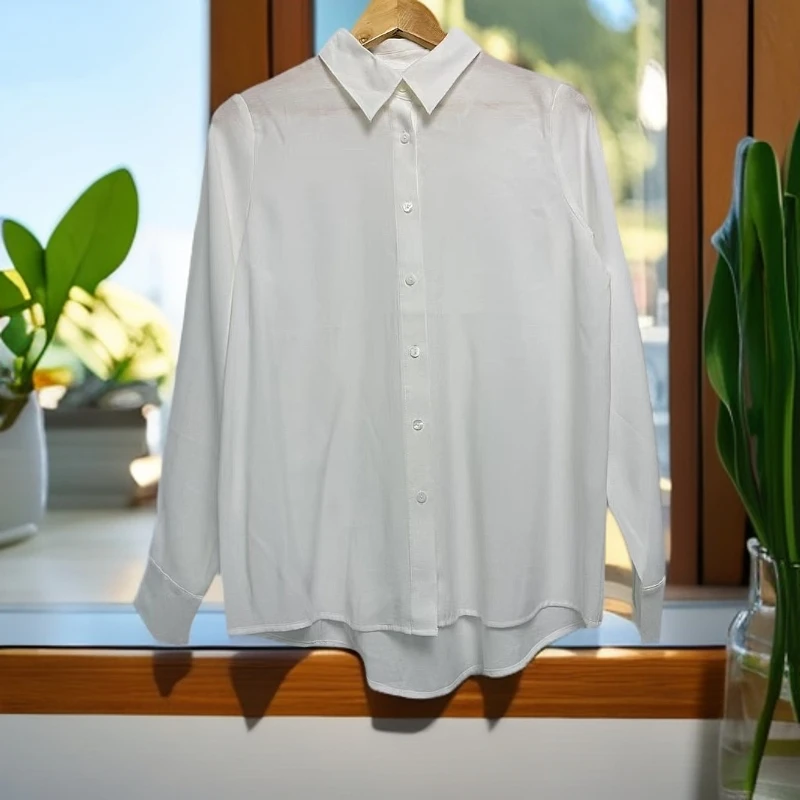 你的白月光女士2025春季白色时尚休闲百搭小白领衬衫上衣衬衣