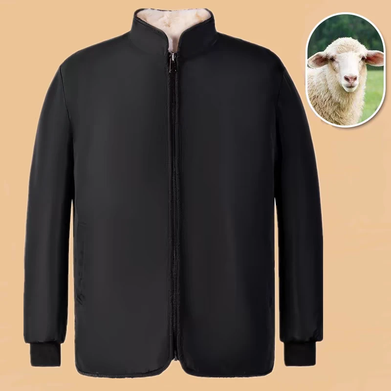 冬季休闲真羊皮毛男款整皮内胆外套加厚棉袄保暖皮毛棉衣