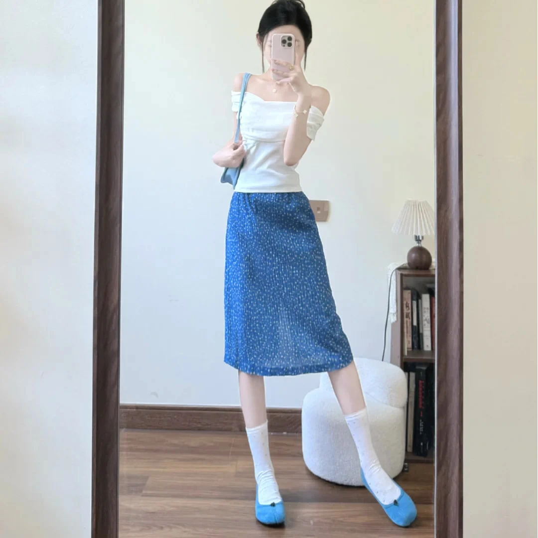 法式一字肩荡领短袖T恤女夏新款千金贵气名媛风气质洋气漏肩上衣