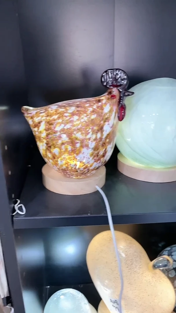 【闪购商品】琉璃2只底部带洞空心公鸡摆件