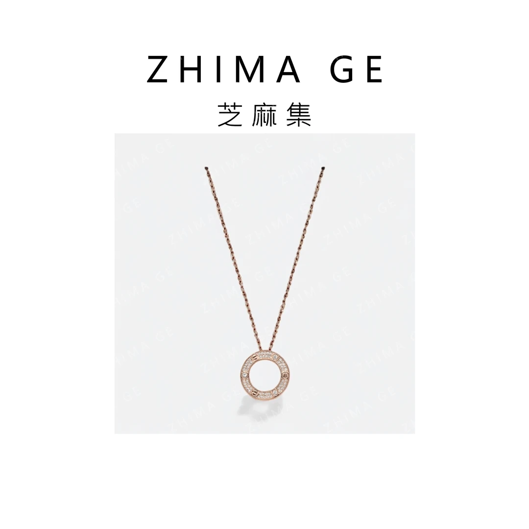 铜合金锆石项链 【芝麻集】XG1187T-玫瑰金满天星项链时尚休闲气质