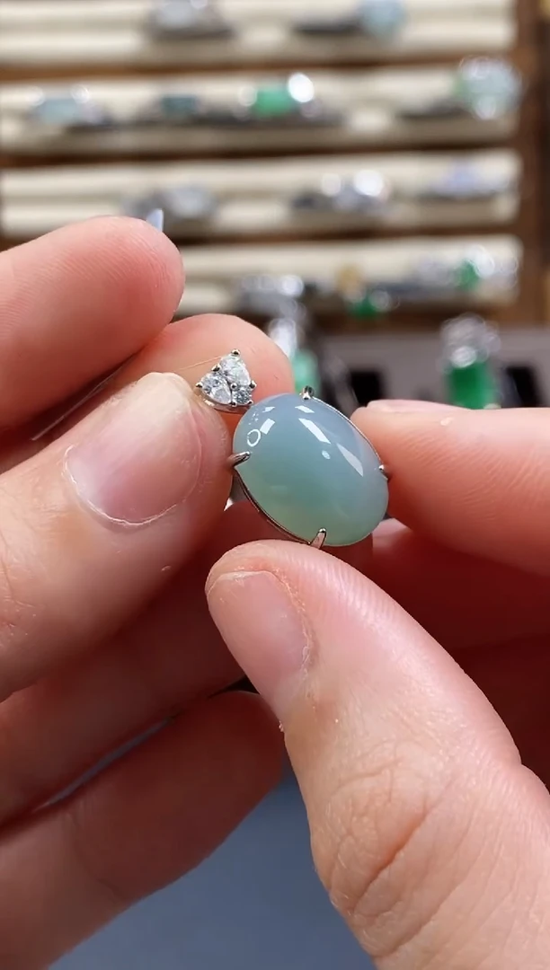 颈饰银S925镶嵌翡翠17927