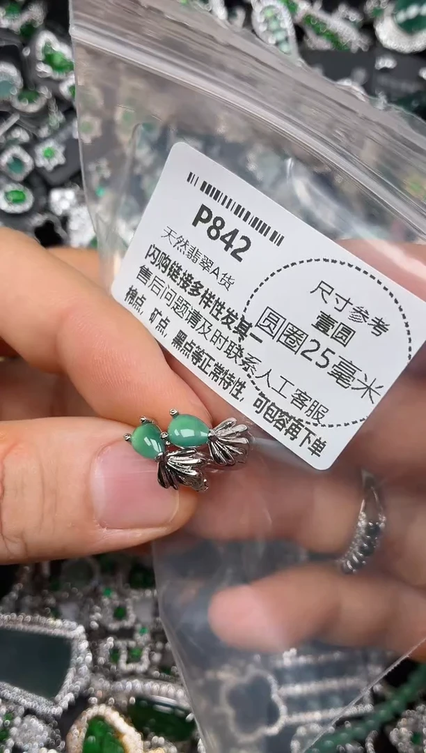 颈饰未镶嵌翡翠P842耳扣