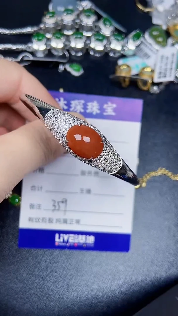 银S925镶嵌戒指翡翠3590