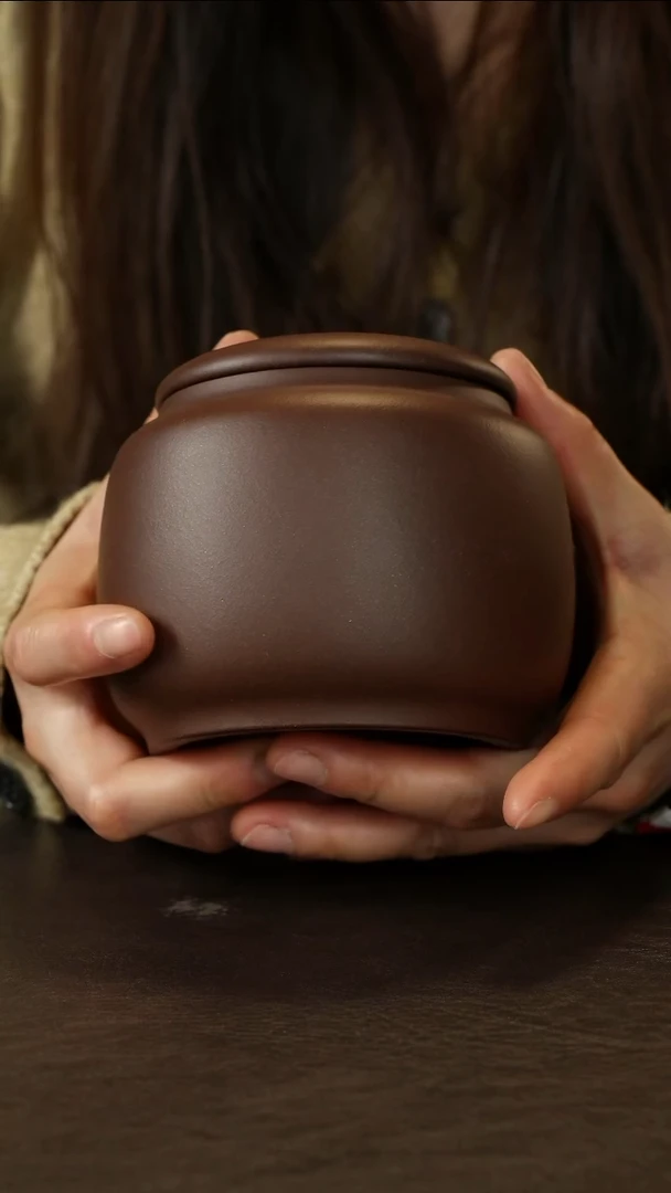 紫砂茶叶罐老紫泥茶叶罐 三两装