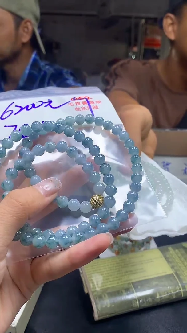 定制翡翠未镶嵌毛货需精细抛光多样性珠串+6200元